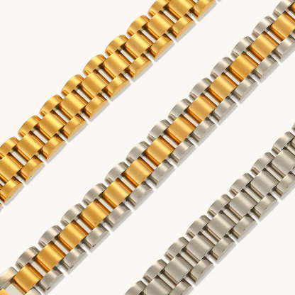 European and American cross-border hot-selling hip-hop temperament watch straps, bracelets, niche fashion design, stainless steel plated 18K jewelry-Mix MIx Style