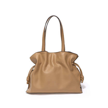 Bags new cowhide blessing bag leather women's bag pleated shoulder bag drawstring large bag | Mix Mix Style [Hot Seller]-Mix MIx Style