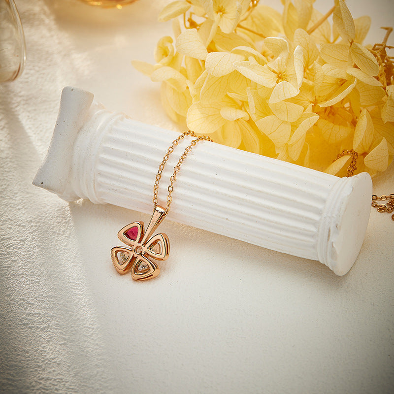Autumn and winter new cross-border blooming blooming flower necklace gold-plated flower pendant lady texture ladies floral clavicle chain-Mix MIx Style