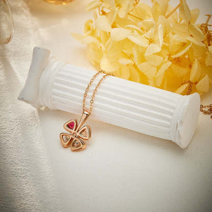 Autumn and winter new cross-border blooming blooming flower necklace gold-plated flower pendant lady texture ladies floral clavicle chain-Mix MIx Style