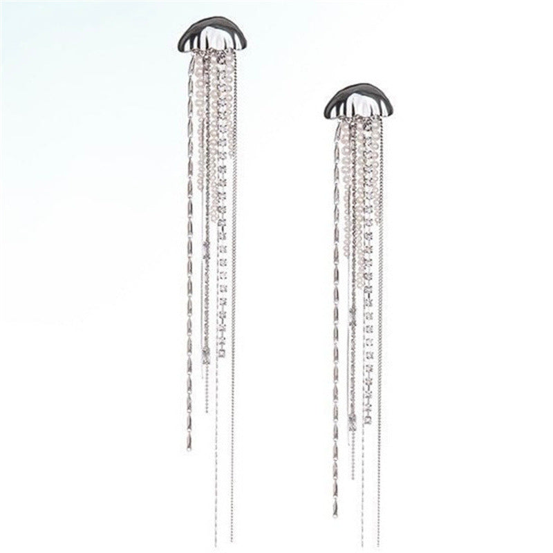 baroque silver diamond earrings temperament punk style simple style for women Mix Mix Style [Hot Seller]-Mix MIx Style