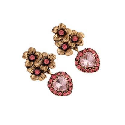 Love flower earrings for women, vintage rose earrings, personalized old palace style earrings-Mix MIx Style