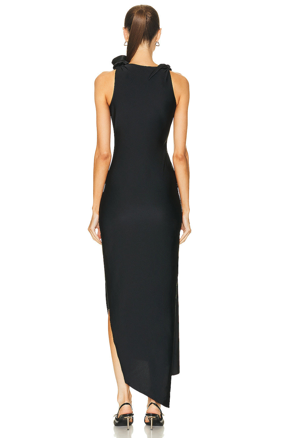Blush Pink Cutout Latex Split Maxi Dress | Mix Mix Style [Hot Seller]-Mix MIx Style