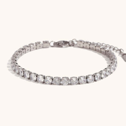 European and American cross-border hot selling fashion light luxury zircon chain bracelet stainless steel plated 18K gold simple hand jewelry-Mix MIx Style
