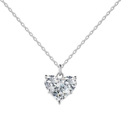 18k White Gold Plated, Moissanite Diamond  Hart-Shaped Necklace For Women-Mix MIx Style