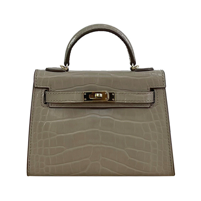 High-quality crocodile pattern Kelly bag second generation mini handbag  messenger Handbags | Mix Mix Style [Hot Seller]-Mix MIx Style