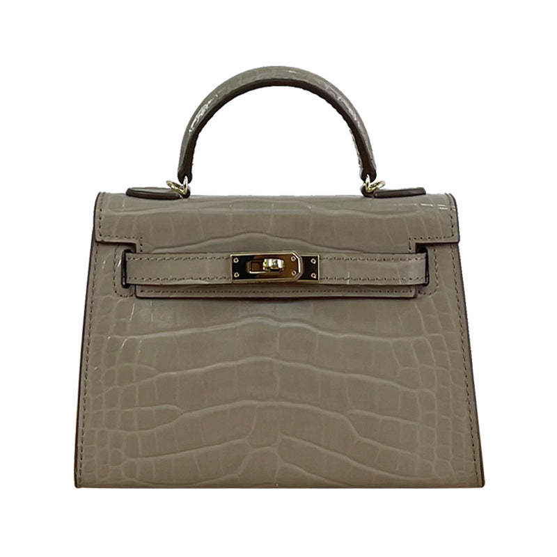 High-quality crocodile pattern Kelly bag second generation mini handbag  messenger Handbags | Mix Mix Style [Hot Seller]-Mix MIx Style