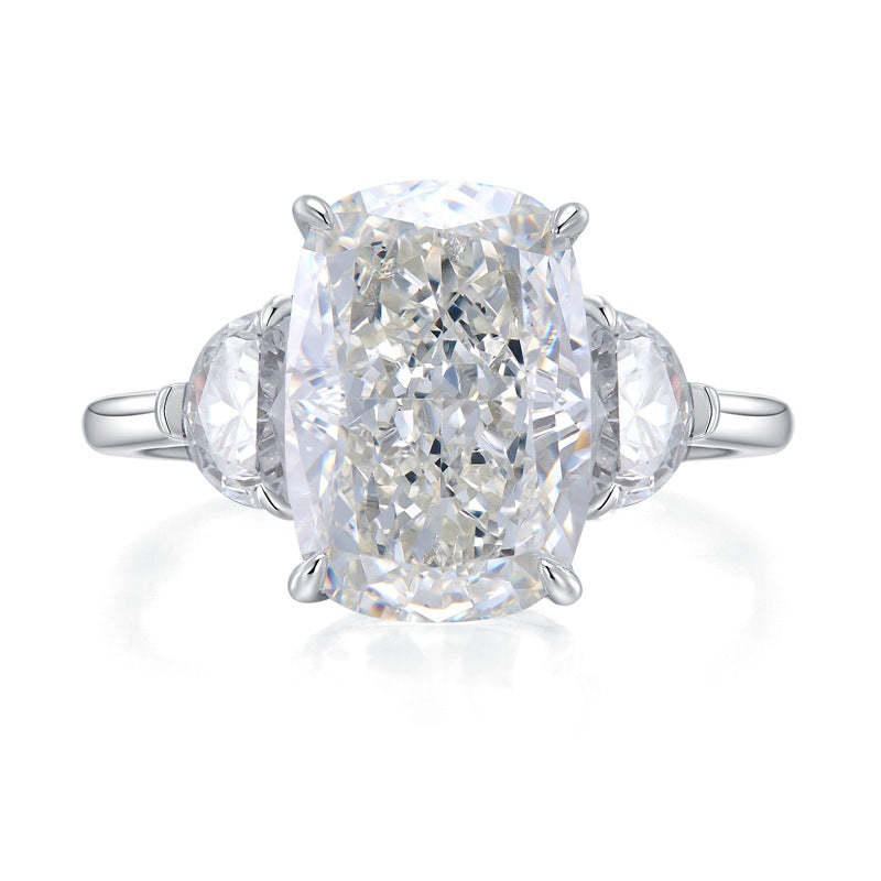 Mujing Jewelry 2023 New 925 Silver 9*13 White G Color Pigeon Egg High Carbon Diamond Ring Fashion Simple Ring-Mix MIx Style