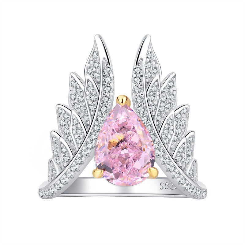 Moissanite Diamond Jewelry RingRing 7*10 Personalized Angel Wings Women’s Textur-Mix MIx Style