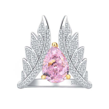 Moissanite Diamond Jewelry RingRing 7*10 Personalized Angel Wings Women’s Textur-Mix MIx Style