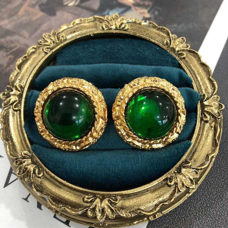 Pink - Red - Green Classic Round Moissanite Diamonds Elegant 18k Vermeil Gold Plated Stud Earrings | Mix Mix Style-Mix MIx Style