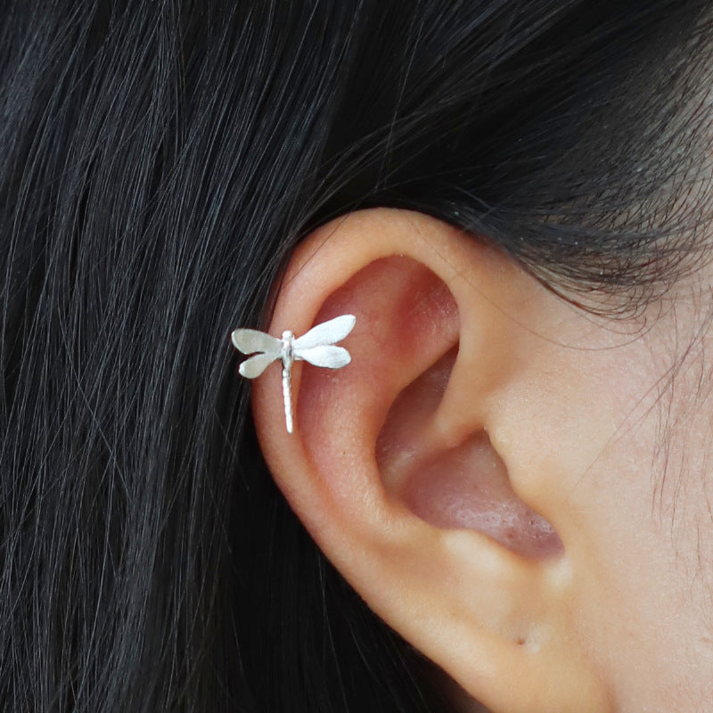 Looking for original design S925 sterling silver mini pierced, beautiful and fresh dragonfly ear bone clip earrings-Mix MIx Style