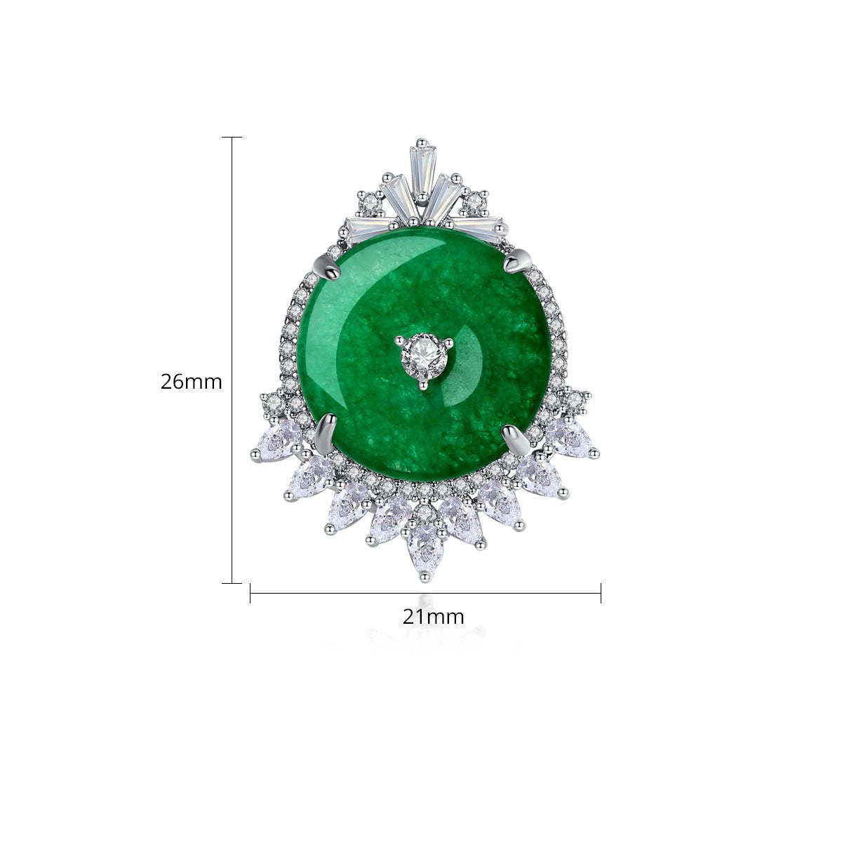 Green Circle Classic Moissanite Diamonds Elegant 18k White Gold Plated Vintage Retro Stud Earrings | Mix Mix Style-Mix MIx Style