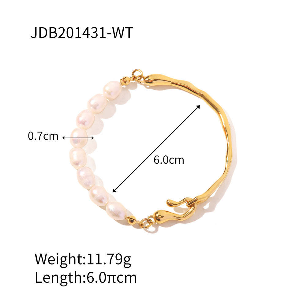 Blue & White Akoya Pearls 18k Gold Plated Bracelet | Mix Mix Style [Hot Seller]-Mix MIx Style