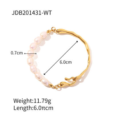 Blue & White Akoya Pearls 18k Gold Plated Bracelet | Mix Mix Style [Hot Seller]-Mix MIx Style