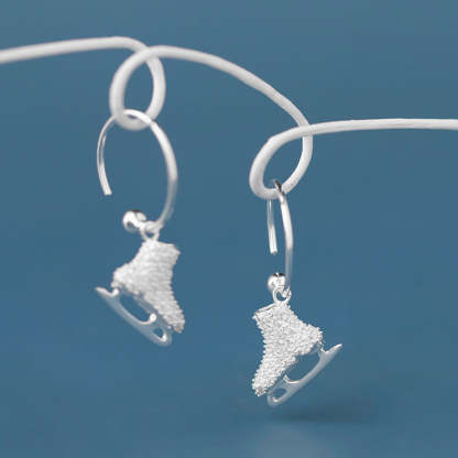 Looking for original ice and snow sterling silver S925 zircon inlaid exquisite personalized skate earrings women's earrings-Mix MIx Style