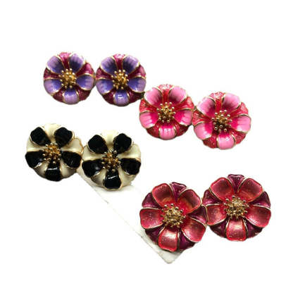 Purple - Pink - Orange Trendy  Summer Elegant 18k Vermeil Gold Plated Stud Earrings | Mix Mix Style-Mix MIx Style