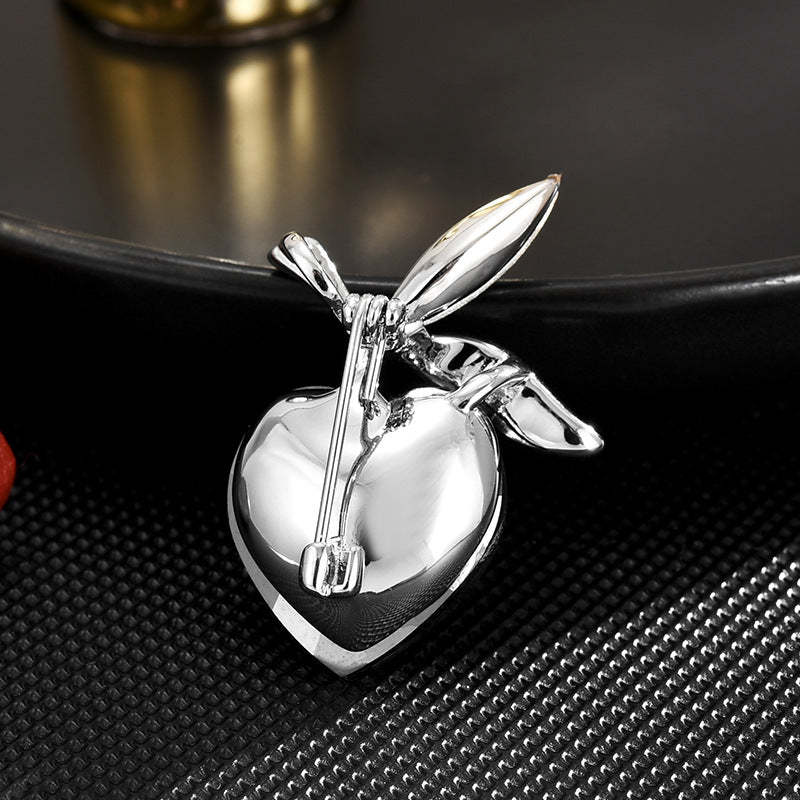 INS new sweet pure cute love Austrian crystal cherry elegant exquisite brooch coat accessories female-Mix MIx Style