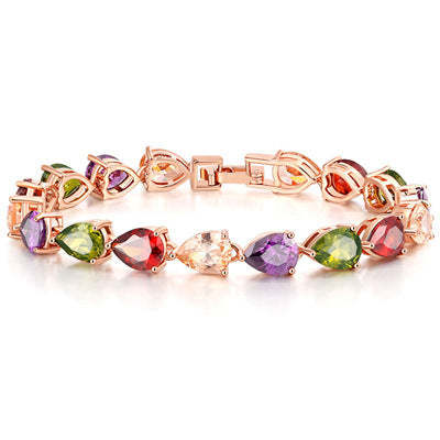Red - Green - Multicolor Trendy Pear Cut Moissanite Diamond Luxury 18k