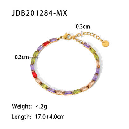 Moissanite Diamonds 18K Gold Plated and Silver Chain Bracelet | Mix Mix Style [Hot Seller]-Mix MIx Style