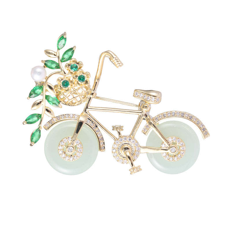 New niche autumn and winter clothing coats and overcoats suit accessories corsage female pins creative design bicycle brooch-Mix MIx Style