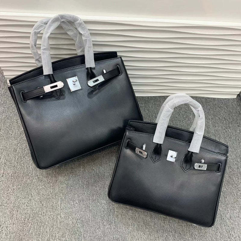 Hand-rubbed platinum bag classic European and American retro leather fashion large capacity handbag texture noble shoulder bag-Mix MIx Style