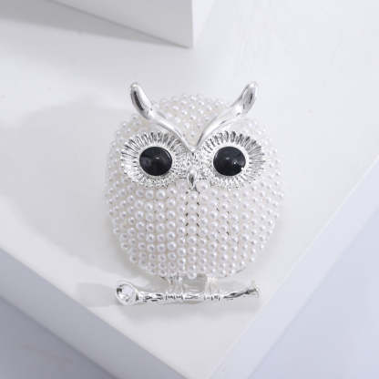 Beautiful Saltwater Pearls Vintage Owl Cute Brooch Vintage Jewelry | Mix Mix Style [Hot Seller]-Mix MIx Style