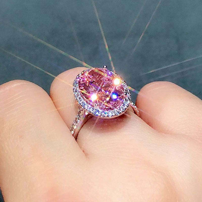 Pink Sapphire Moissanite Engagement Ring | Mix Mix Style [Hot Seller]-Mix MIx Style