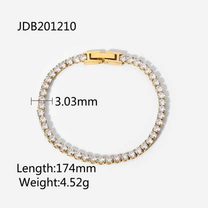 Colorful Moissanite Diamonds 14K Gold Plated Bracelets | Mix Mix Style-Mix MIx Style