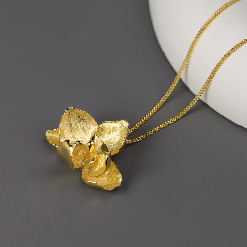 Flower Petals Vintage Pendant Luxury 18k White/Vermeil Gold Plated Necklace Jewelry | Mix Mix Style-Mix MIx Style