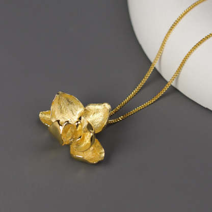Flower Petals Vintage Pendant Luxury 18k White/Vermeil Gold Plated Necklace Jewelry | Mix Mix Style-Mix MIx Style