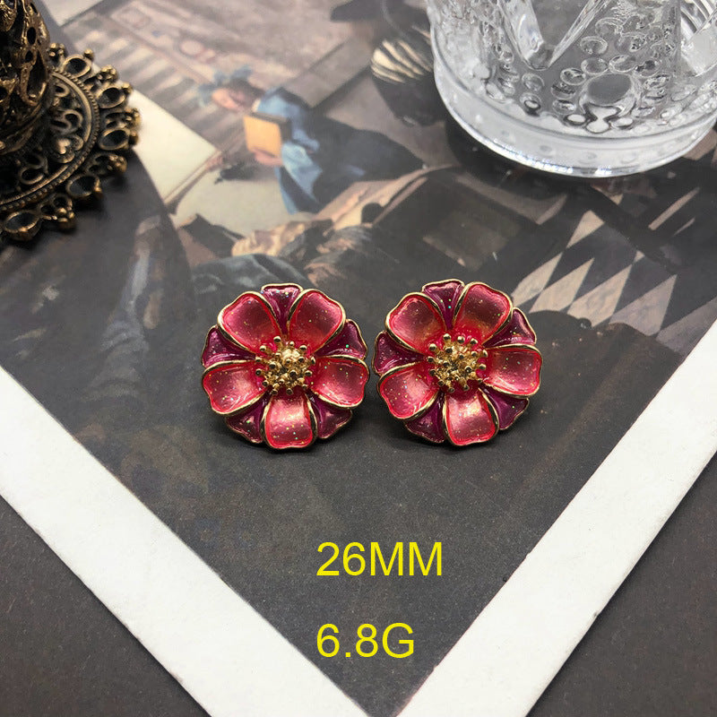 Purple - Pink - Orange Trendy  Summer Elegant 18k Vermeil Gold Plated Stud Earrings | Mix Mix Style-Mix MIx Style