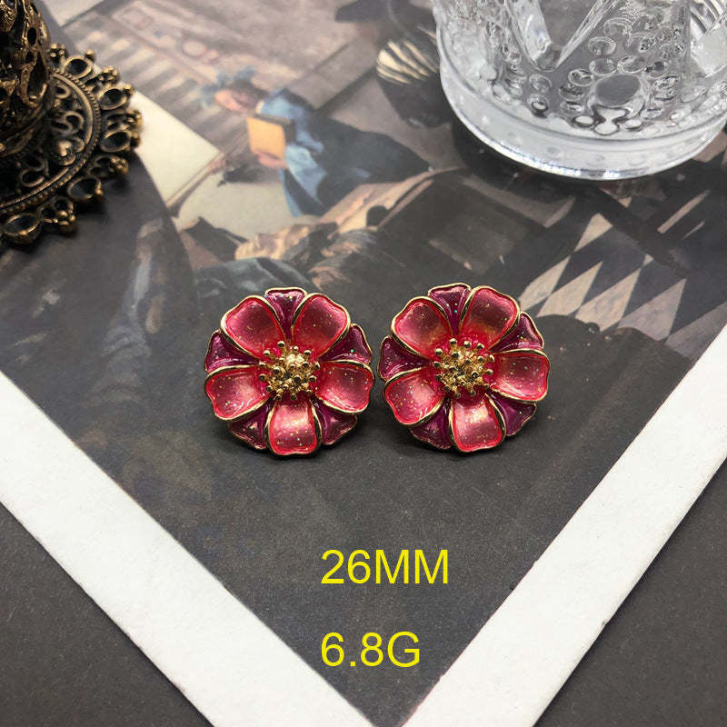 Purple - Pink - Orange Trendy  Summer Elegant 18k Vermeil Gold Plated Stud Earrings | Mix Mix Style-Mix MIx Style