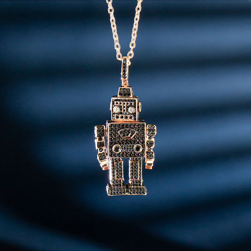 2022 hip-hop style robot necklace original design 3D three-dimensional limb movement unisex trendy accessory-Mix MIx Style