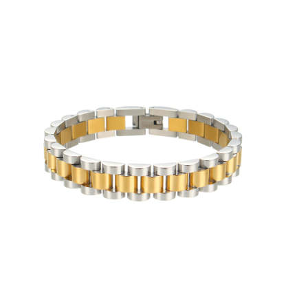 European and American cross-border hot-selling hip-hop temperament watch straps, bracelets, niche fashion design, stainless steel plated 18K jewelry-Mix MIx Style