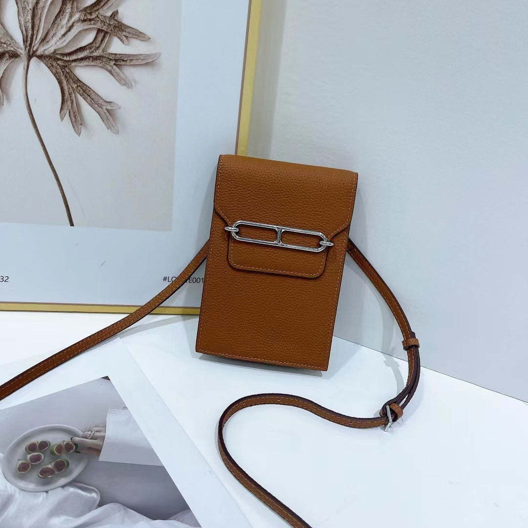 blue - brown - black genuine leather vertical crossbody shoulder retro small square bag | Mix Mix Style-Mix MIx Style