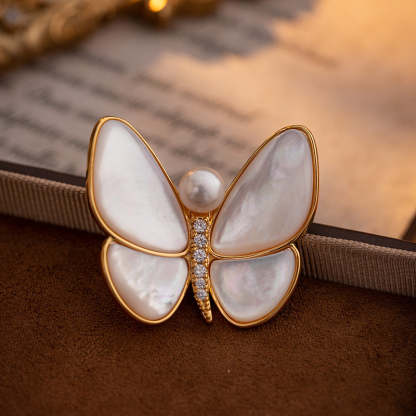 Natural pearl brooch female fritillary flowers fresh pastoral style 2024 spring and summer corsage high-end temperament clothing-Mix MIx Style