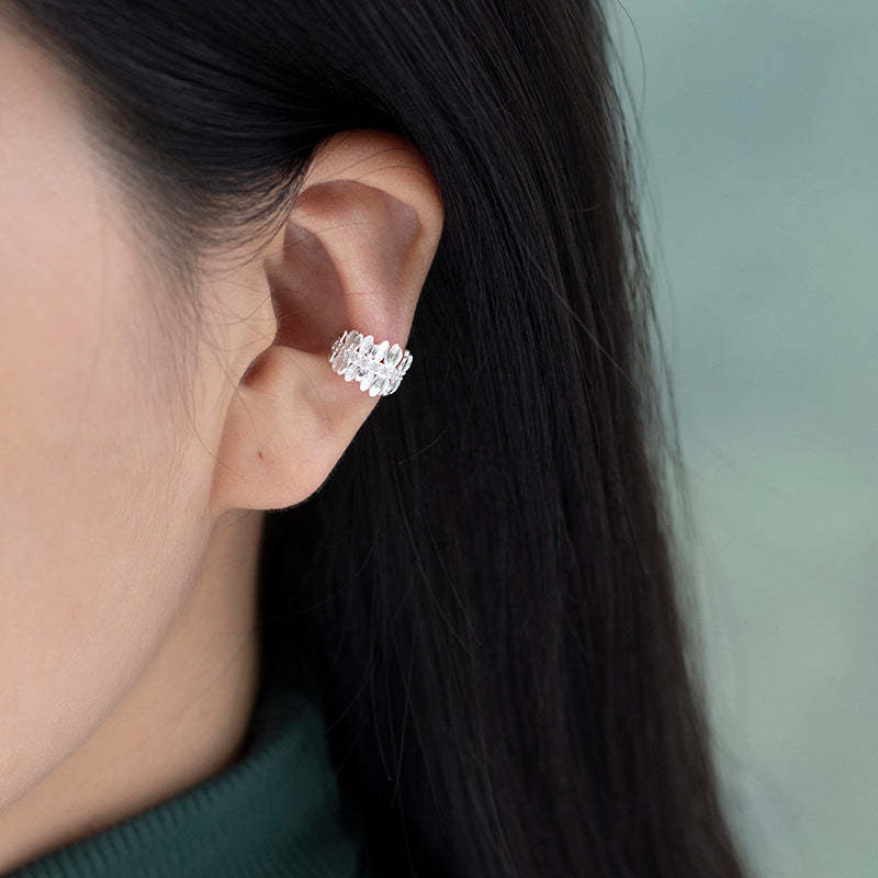 Looking for Jinghu sterling silver S925 to pay tribute to Dongshan Kaiyi's beautiful lake and tree shadows, light luxury French ear cuff earrings-Mix MIx Style