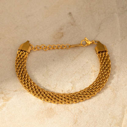 European and American ins style wide watch strap chain bracelet female titanium steel 18k gold hand jewelry wholesale-Mix MIx Style