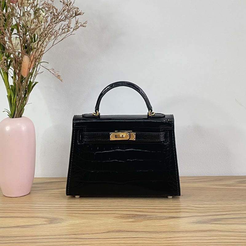 High-quality crocodile pattern Kelly bag second generation mini handbag  messenger Handbags | Mix Mix Style [Hot Seller]-Mix MIx Style