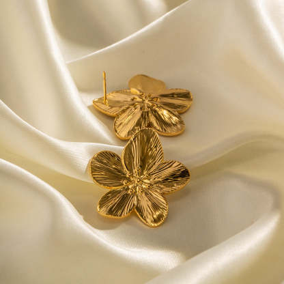 Delicate Flower Shaped Timeless Elegant 18k Vermeil Gold Plated Stud Earrings | Mix Mix Style-Mix MIx Style