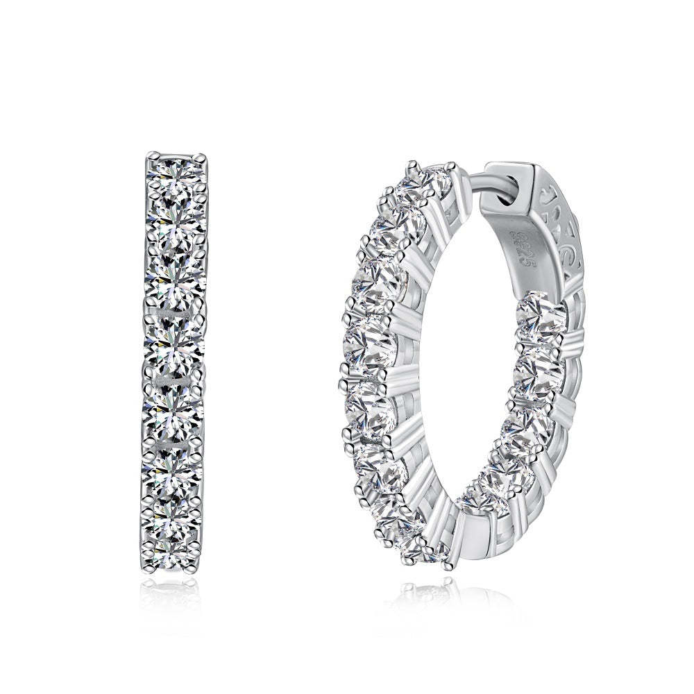 Linlang s925 sterling silver full diamond earrings for women fashionab