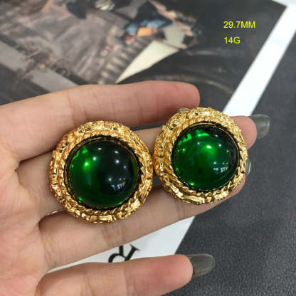 Pink - Red - Green Classic Round Moissanite Diamonds Elegant 18k Vermeil Gold Plated Stud Earrings | Mix Mix Style-Mix MIx Style