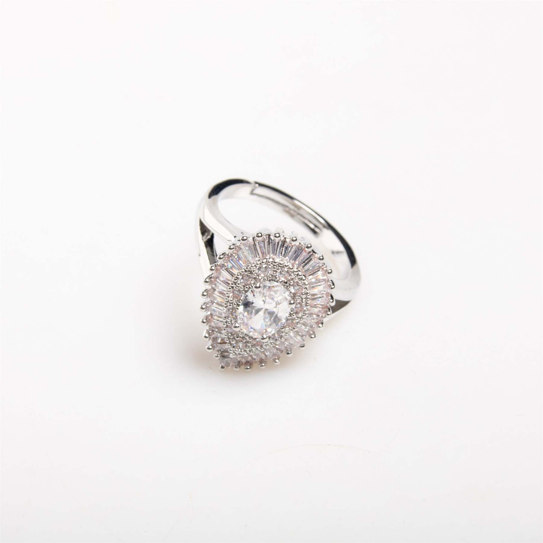 Live broadcast of colored gem jewelry zircon drop ring water drop emerald ring opening adjustable index finger ring-Mix MIx Style