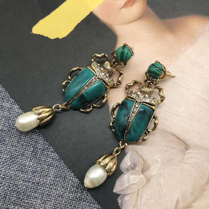 White Elegant Akoya Pearl & Moissanite Diamonds 18k Vermeil Gold Plated Drop Earrings | Mix Mix Style-Mix MIx Style