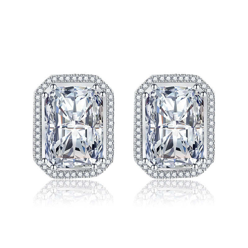 Blue - Purple - Pink Dazzling Classic Emerald Cut Moissanite Diamond L