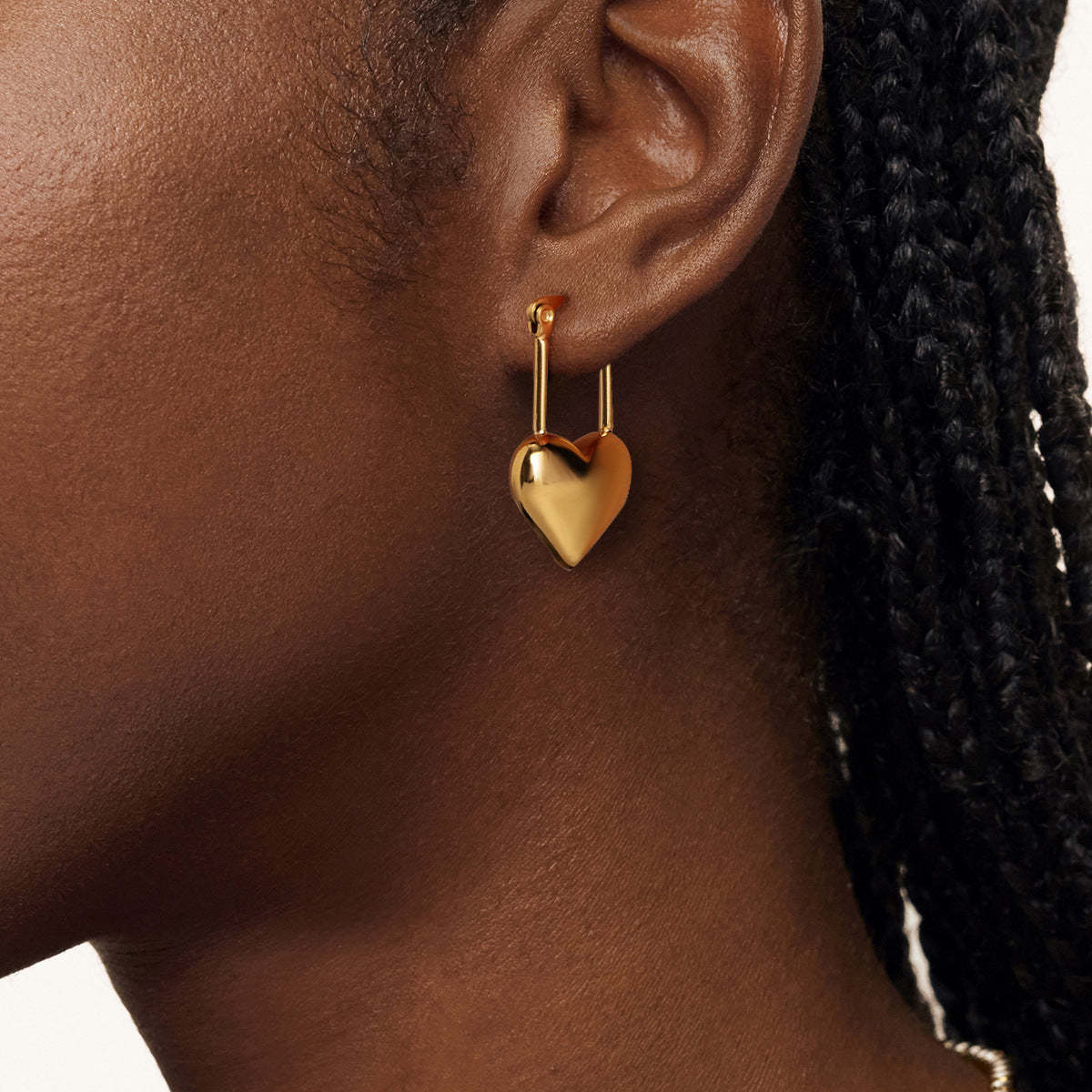 Minimalist Love Glossy Heart Shaped Elegant 18k Vermeil Gold Plated Drop Earrings | Mix Mix Style-Mix MIx Style