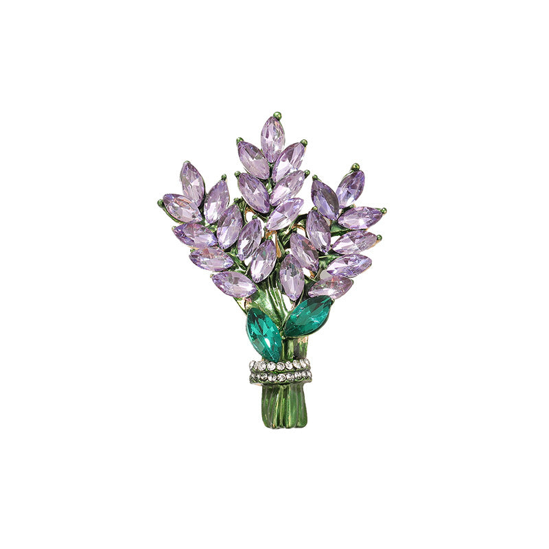 Xiliang Concubine Douyin live broadcast source lavender brooch purple crystal temperament accessories corsage gift pin-Mix MIx Style