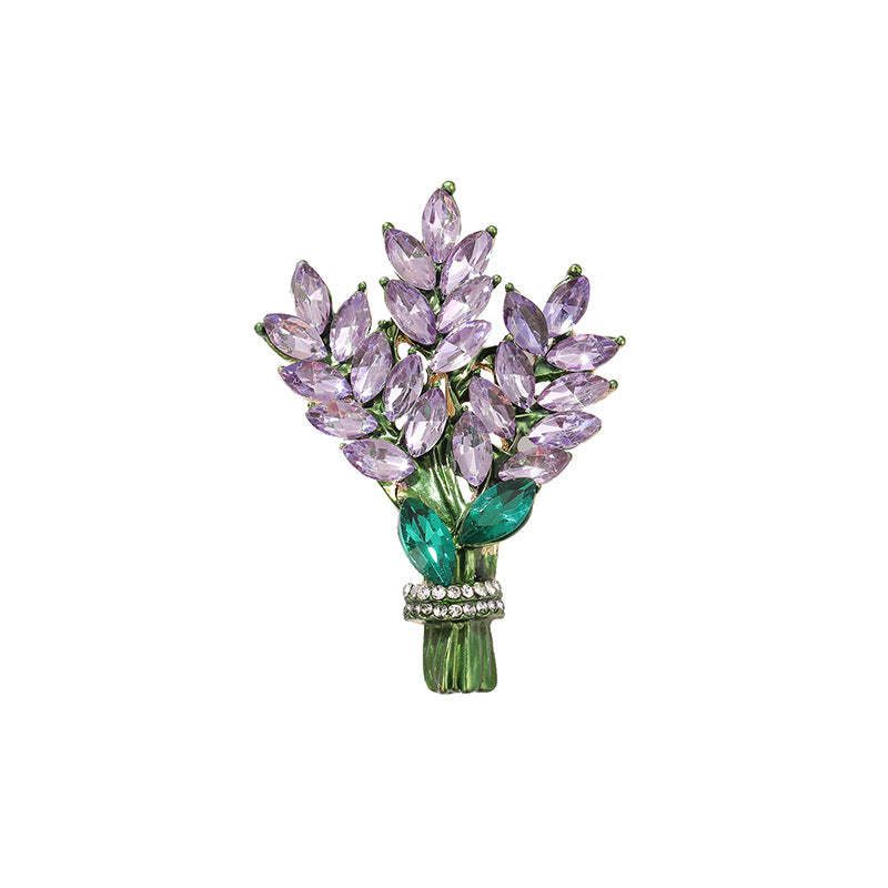 Xiliang Concubine Douyin live broadcast source lavender brooch purple crystal temperament accessories corsage gift pin-Mix MIx Style