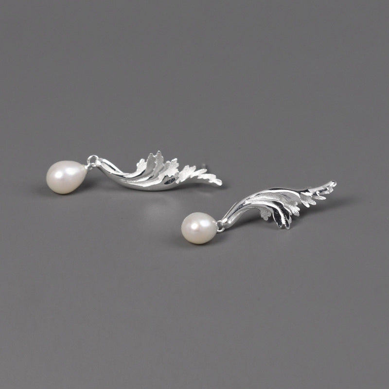 Irregular Timeless White Akoya Pearl Elegant 18k White/Vermeil Gold Plated Drop Earrings | Mix Mix Style-Mix MIx Style